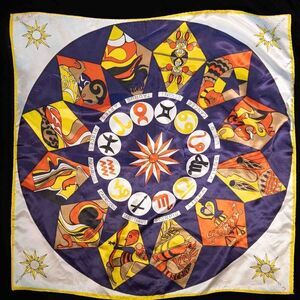 Vintage Womens Zodiac Sign Scarf